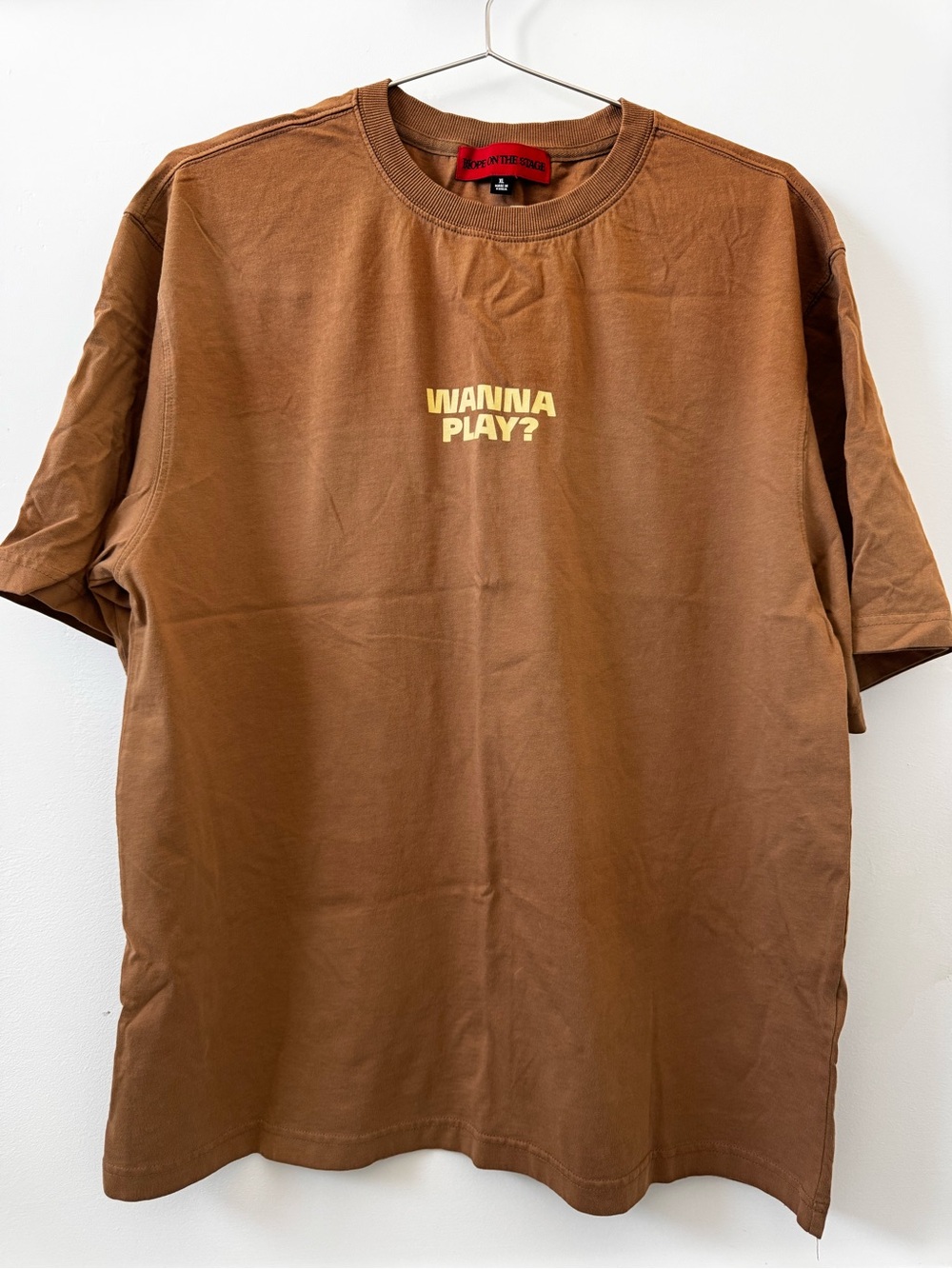 Jhope On The Stage merch t shirt ‘Wanna Play?' Brown Graphic Tee